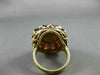 ANTIQUE LARGE 5CT AAA ROUND GARNET 14K YELLOW GOLD HANDCRAFTED FLOWER RING 21926