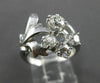 ANTIQUE LARGE 1.26CT OLD MINE ROUND DIAMOND 14KT WHITE GOLD FLOWER RING #21971