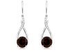 3.20CT DIAMOND & AAA GARNET 14KT WHITE GOLD ROUND INFINITY FUN HANGING EARRINGS
