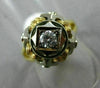ANTIQUE .20CT DIAMOND 18KT WHITE & YELLOW GOLD HANDCRAFTED WOVEN SOLITAIRE RING