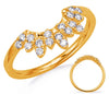 .26CT DIAMOND 14KT YELLOW GOLD 3D ROUND V SHAPE FLORAL WEDDING ANNIVERSARY RING