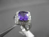ESTATE LARGE 2.25CTW DIAMOND & AAA EXTRA FACET AMETHYST 14KT WHITE 3D HALO RING