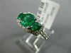 ESTATE WIDE 3.07CT DIAMOND AAA EMERALD & RUBY 14K WHITE GOLD 3D ANNIVERSARY RING