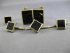ESTATE LARGE AAA ONYX 14KT YELLOW GOLD 3D RECTANGULAR CUFFLINKS SHIRT STUD SET