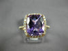 ESTATE 4.0CT DIAMOND & AAA CUSHION CUT AMETHYST 14KT ROSE GOLD 3D HALO FUN RING