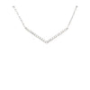 ESTATE .51CT DIAMOND 18KT WHITE GOLD 3D CLASSIC ROUND V SHAPE LOVE NECKLACE