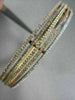 ANTIQUE WIDE 1.79CTW DIAMOND 18K TRI COLOR GOLD MULTI ROW BANGLE ONE OF A KIND!!