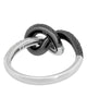 .98CT WHITE & BLACK DIAMOND 18KT WHITE & BLACK GOLD CLASSIC LOVE KNOT FUN RING