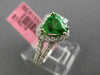 ESTATE WIDE 2.10CT DIAMOND & TSAVORITE 18K WHITE GOLD HEART HALO ENGAGEMENT RING
