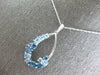 2.05CT DIAMOND & AAA BLUE TOPAZ 14K WHITE GOLD MULTI SHAPE TEAR DROP FUN PENDANT
