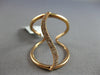 ESTATE LARGE .16CT DIAMOND 14KT ROSE GOLD 3D CLASSIC WAVE TENSION FUN RING