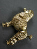 ANTIQUE LARGE .02CT OLD MINE DIAMOND 14K YELLOW GOLD POODLE DOG BROOCH PIN 27039