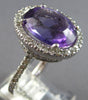 EXTRA LARGE 7.28CT DIAMOND & AAA AMETHYST 14KT WHITE GOLD 3D OVAL & ROUND RING
