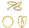 ESTATE .56CT DIAMOND 14KT YELLOW GOLD 3D ROUND OPEN LOVE KNOT TENSION FUN RING