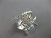 .59CT DIAMOND 14KT WHITE GOLD 3D ROUND CLUSTER SQUARE 3 ROW CRISS CROSS FUN RING