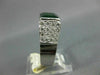 ESTATE 3.84CT DIAMOND & AAA EMERALD 18KT WHITE GOLD 3D SQUARE ENGAGEMENT RING