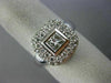 ESTATE WIDE 1.0CT ROUND & PRINCESS DIAMOND 14KT WHITE GOLD SQUARE INVISIBLE RING