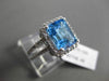 ESTATE 6.40CTW DIAMOND & AAA BLUE TOPAZ 14KT WHITE GOLD 3D HALO DOUBLE RING