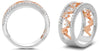 ESTATE .57CT DIAMOND 14KT WHITE AND ROSE GOLD 3D CLASSIC ZIG ZAG FUN RING