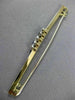 ANTIQUE LARGE .60CT DIAMOND 14K WHITE & YELLOW GOLD 3D FIVE STONE BAR PIN #26362