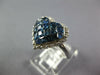 LARGE 2.16CT DIAMOND & AAA SAPPHIRE 14KT WHITE GOLD 3D PRINCESS HEART LOVE RING