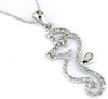 ESTATE .25CT DIAMOND 14KT WHITE GOLD 3D SEAHORSE CLASSIC FUN FLOATING PENDANT