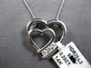 .25CT DIAMOND 14K WHITE GOLD 3D 3 STONE PAST PRESENT FUTURE DOUBLE HEART PENDANT