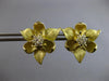 ANTIQUE LARGE .45CT DIAMOND 18KT YELLOW GOLD FLOWER CLIP ON FUN EARRINGS #28050