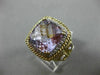 LARGE 10.93CT DIAMOND & AAA EXTRA FACET AMETHYST 14K TWO TONE GOLD FILIGREE RING
