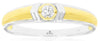 ESTATE .12CT DIAMOND 14KT WHITE & YELLOW GOLD CLASSIC SOLITAIRE ROUND MENS RING