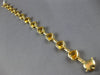 ESTATE LARGE 15.0CT AAA CITRINE 14K YELLOW GOLD MULTI HEART LOVE TENNIS BRACELET