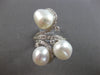 ESTATE EXTRA LARGE .90CT DIAMOND & PEARL 18KT WHITE GOLD MULTI ROW RING #28108