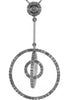 ESTATE .98CT DIAMOND 14KT WHITE GOLD 3D MULTI CIRCULAR FUN FLOATING PENDANT