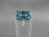 ESTATE 2CTW SQUARE BLUE TOPAZ YELLOW GOLD SQUARE FLOWER RING #20326