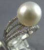 LARGE .33CT DIAMOND & AAA SOUTH SEA PEARL 18K WHITE GOLD MULTI ROW INFINITY RING