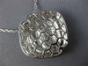 ESTATE LARGE .71CT DIAMOND 18K WHITE GOLD MATTE & SHINY SQUARE LOVE KNOT PENDANT