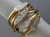 ESTATE LARGE .50CT DIAMOND 14K ROSE GOLD 3D MULTI ROW CRISS CROSS PAVE LOVE RING