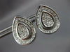 ESTATE LARGE .80CT DIAMOND 18KT WHITE GOLD 3D TEAR DROP HUGGIE HANGING EARRINGS