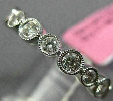 ESTATE .57CT ROUND DIAMOND 18KT WHITE GOLD SEMI ETERNITY BEZEL ANNIVERSARY RING