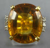 ESTATE EXTRA LARGE 10.12CT DIAMOND & AAA CITRINE 18KT YELLOW GOLD FUN LOVE RING