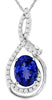 2.31CT DIAMOND & AAA TANZANITE 14K WHITE GOLD 3D OVAL INFINITY LOVE KNOT PENDANT