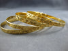 WIDE HANDCRAFTED 18KT YELLOW GOLD MIDDLE EASTERN BANGLE BRACELET SET 28185-28188