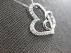 ESTATE .22CT DIAMOND 14KT WHITE GOLD 3D DOUBLE HEART LOVE KNOT FLOATING PENDANT