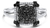 .66CT WHITE & BLACK DIAMOND 14KT WHITE GOLD CLUSTER SQUARE DOME SHAPE FUN RING