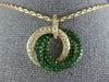 1.81CT DIAMOND & AAA TSAVORITE 18KT YELLOW GOLD 3D INTERTWINING CIRCULAR PENDANT