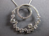 LARGE 1.41CT DIAMOND 18KT WHITE GOLD CLUSTER CIRCULAR LOVE KNOT FLOATING PENDANT