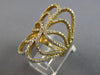ESTATE EXTRA LARGE 1.27CT DIAMOND 14KT YELLOW GOLD 3D MULTI ROW FLORAL LOVE RING
