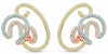 ESTATE LARGE 3.23CT DIAMOND 18KT TRI COLOR GOLD 3D MULTI SHAPE HANGING EARRINGS