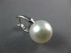 .47CT DIAMOND & SOUTH SEA PEARL 18KT WHITE GOLD FLOWER HUGGIE HANGING EARRINGS