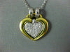 ESTATE LARGE .55CT DIAMOND PLATINUM & 18KT YELLOW GOLD DOUBLE HEART PENDANT #310